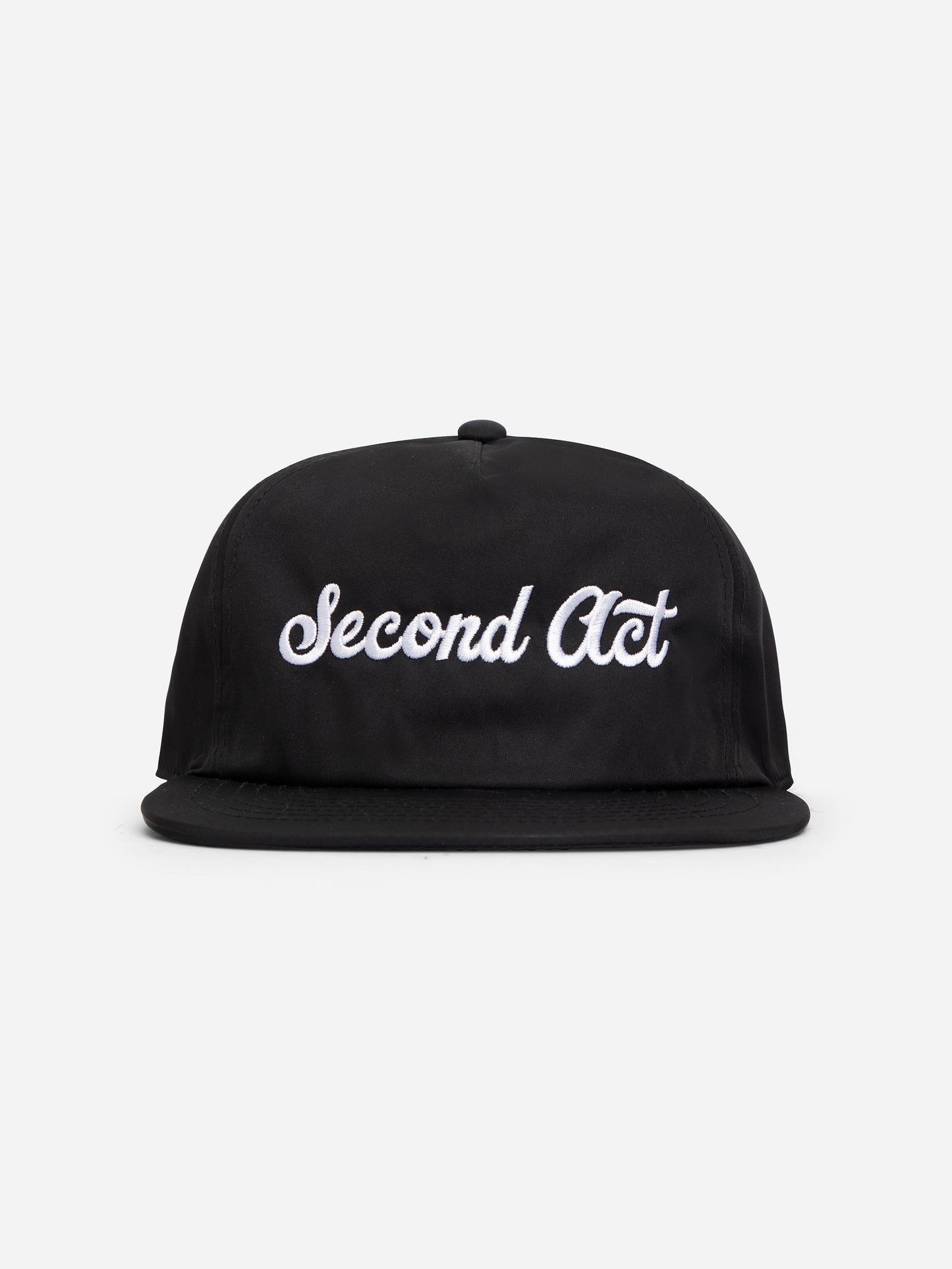 Black Nylon Script Snapback