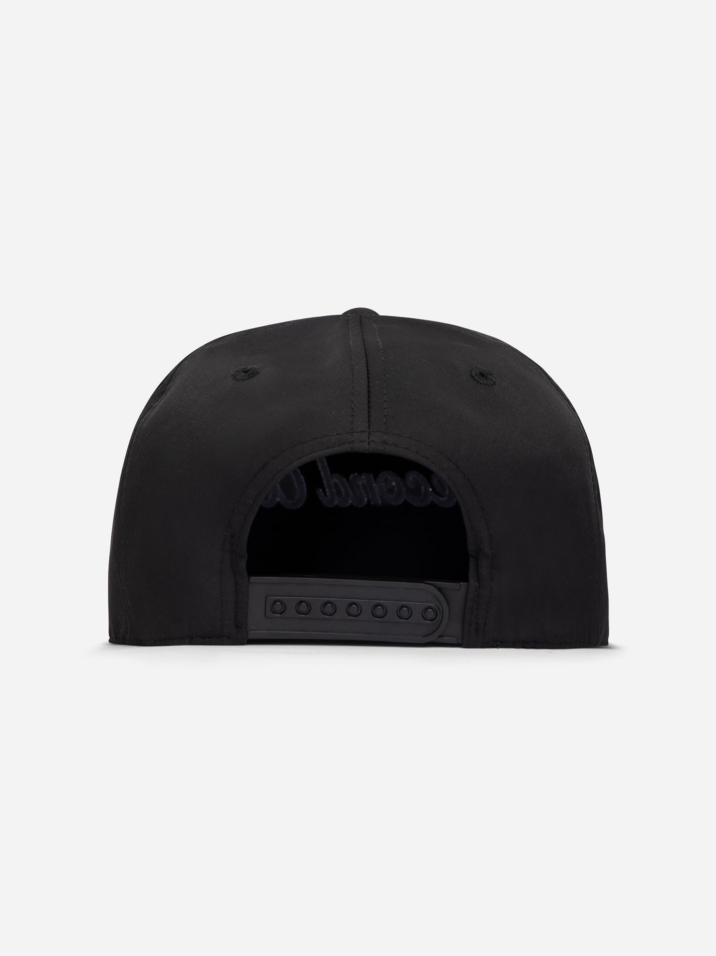 Black Nylon Script Snapback