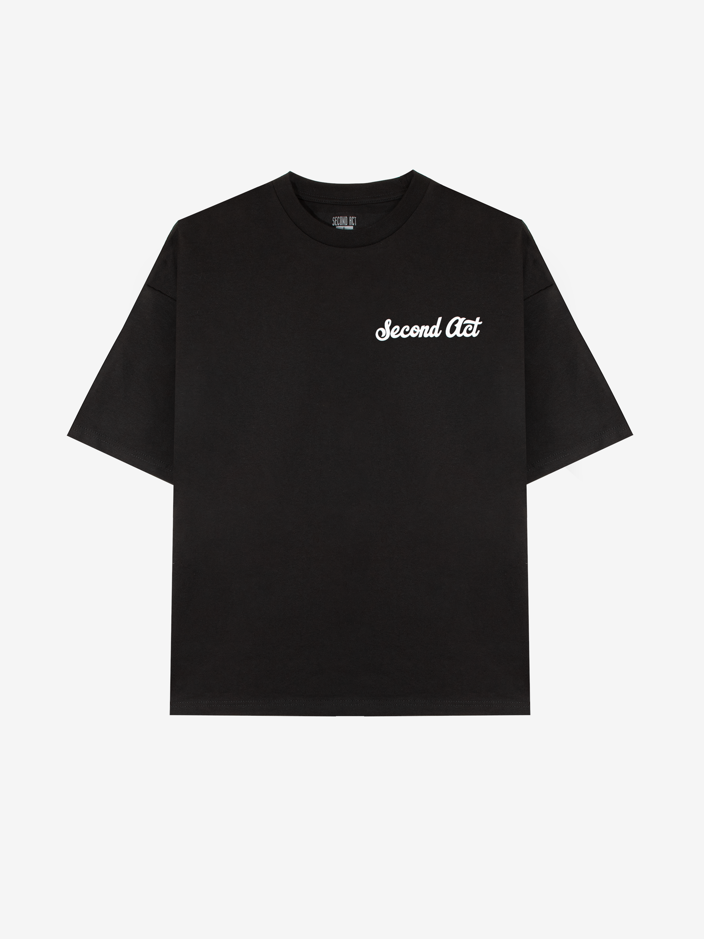 Short Sleeve Black & White Script T-shirt