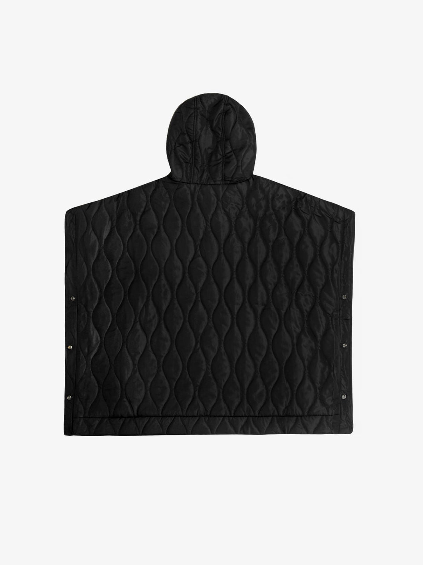 Black Quilted Pancho