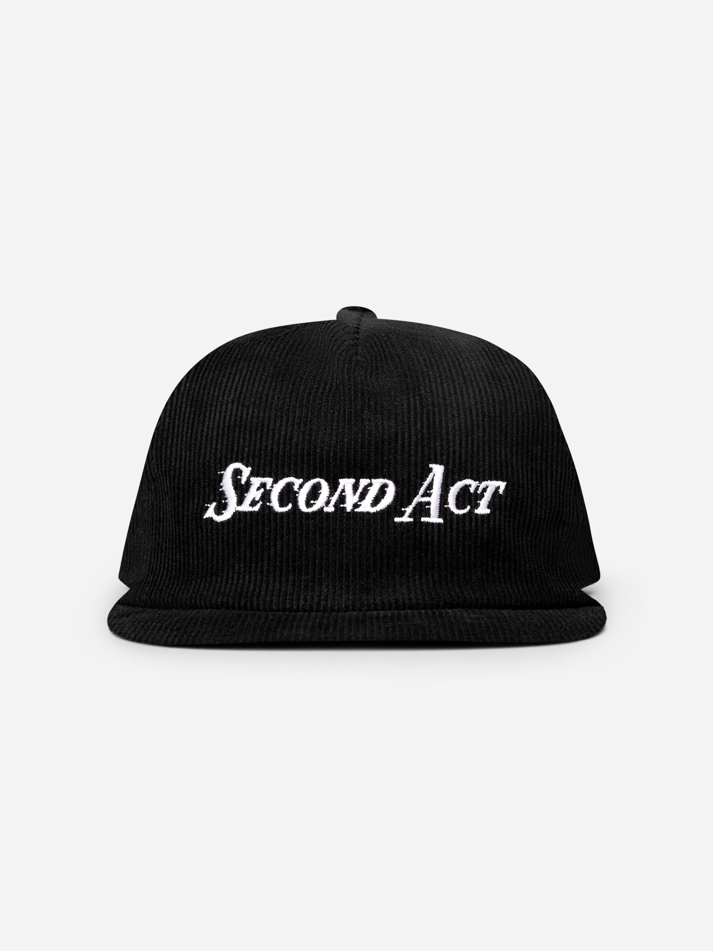 Black Corduroy Logo Snapback