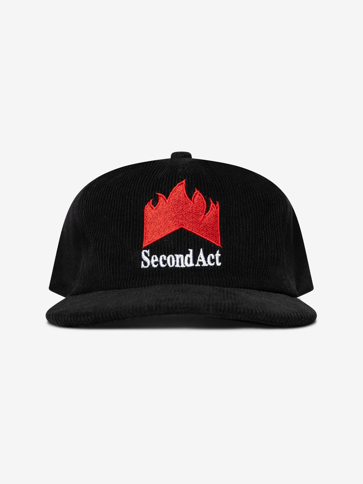 Black Corduroy Flame Hat