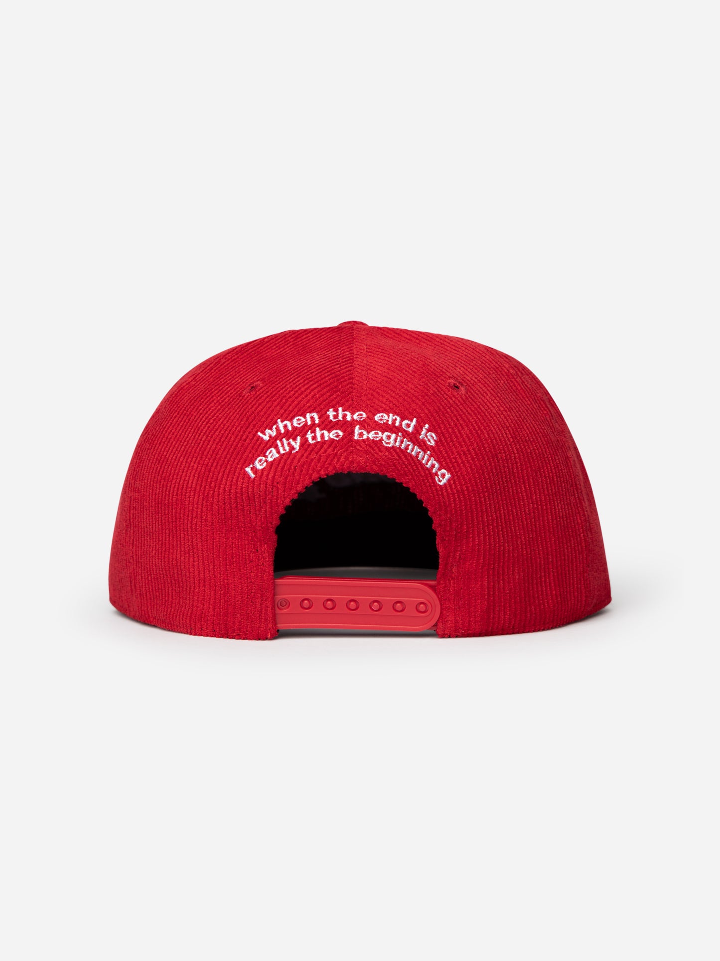 Red Corduroy Logo Snapback