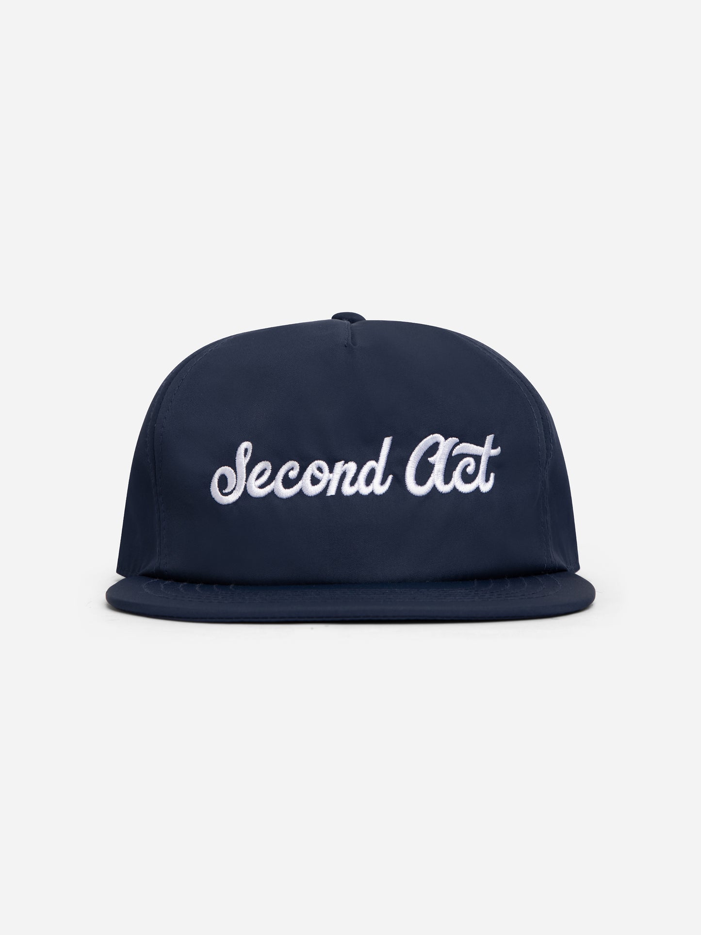 Navy Blue Nylon Script Snapback