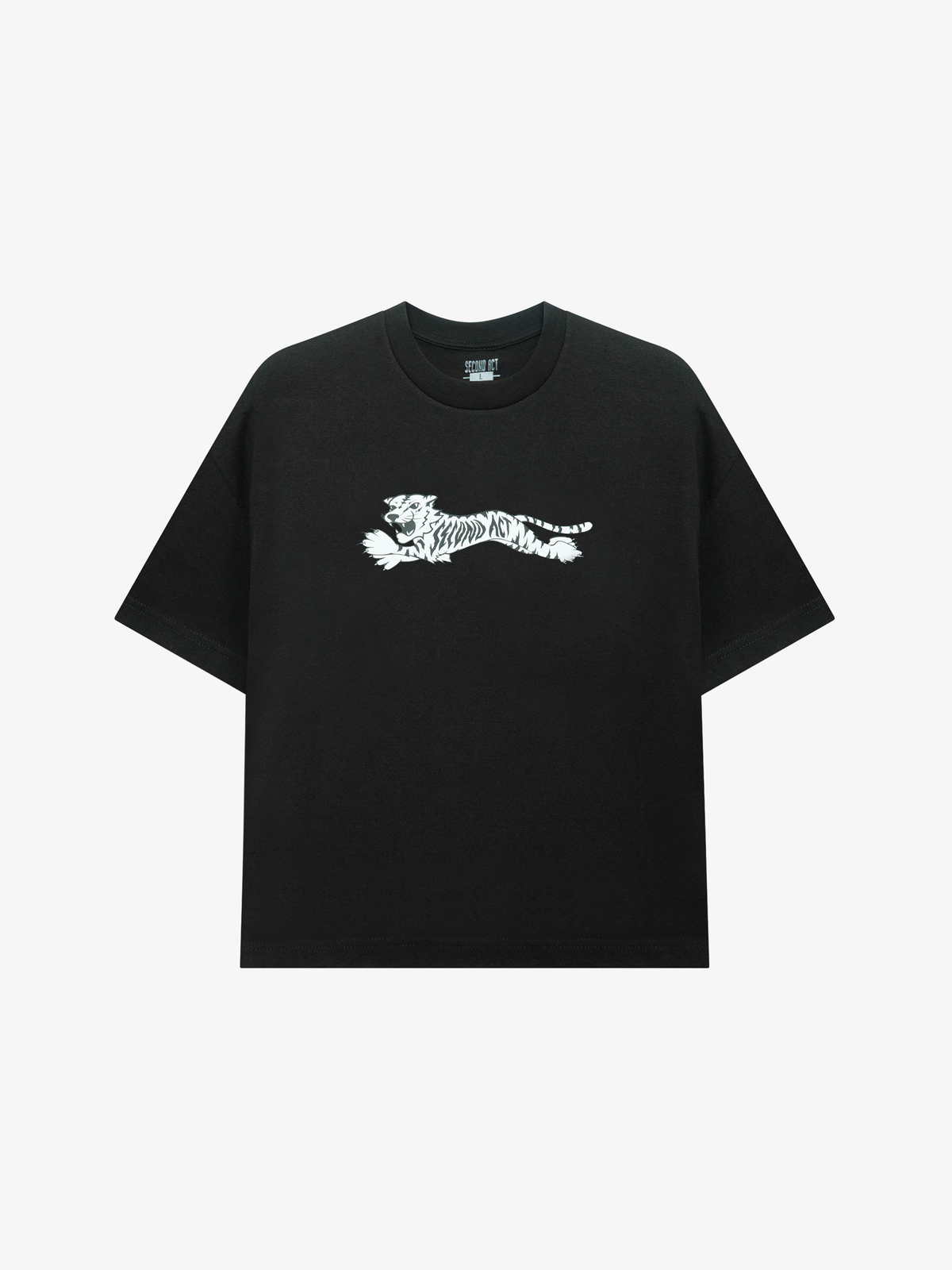 White Tiger Black Tee