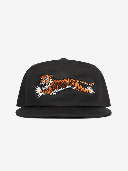 Black Nylon Orange Tiger Snapback